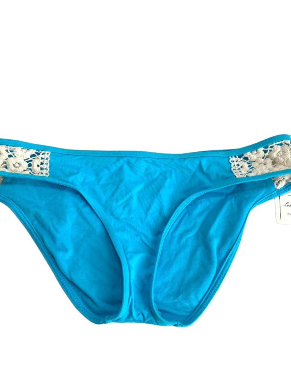 Lucky Brand bikini bottoms blue crochet Small swim swimsuit